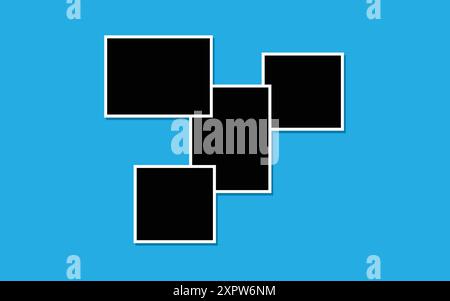 collage photo frames flat design Stock Vector