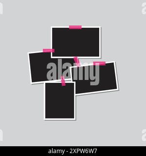 collage photo frames flat design Stock Vector