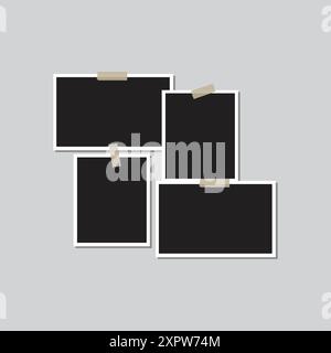 collage photo frames flat design Stock Vector