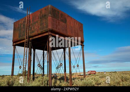 Old water tank, Farina Railway Station, Farina Ghost Town, outback South Australia, Australia Stock Photo