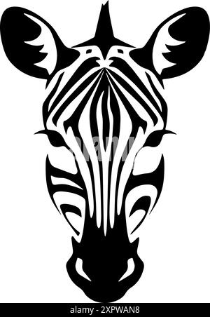 Black and White Zebra Illustration Stock Vector