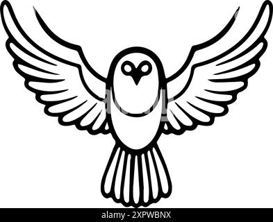 Stylized Owl in Flight vector Stock Vector