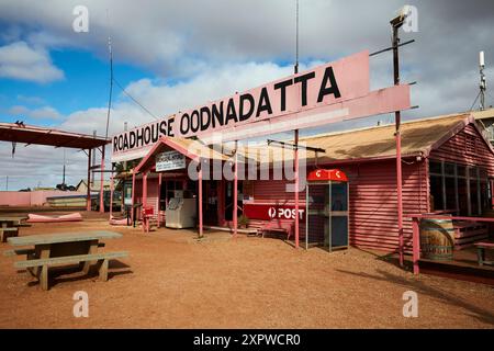 The Pink Road House, Oodnadatta, Oodnadatta Track, Outback, South Australia, Australia Stock Photo