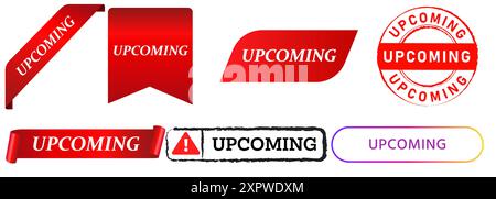 upcoming event stamp collection icon design ads advertisement marketing Stock Vector