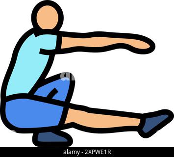 pistol squats fitness exercise leg line icon vector illustration Stock ...