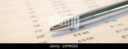 financing and budget plan document with pen closeup Stock Photo