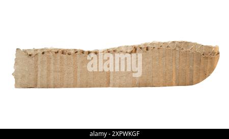 Torn cardboard paper for using as a text box banner on white background with clipping path Stock Photo