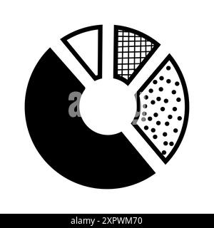 Doodle pie chart set. Hand drawn fraction graphic shape. Stock Vector