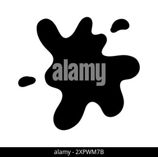 Hand drawn black flowing blood or paint splash set. Blood stains ...