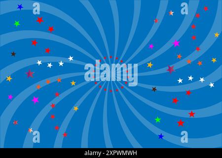 Sunlight swirling America background retro poster background. Stock Vector