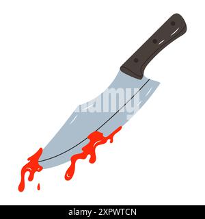 Bloody knife icon in flat style Stock Vector