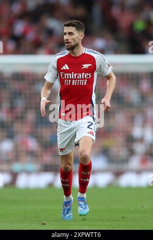 London, UK. 07th Aug, 2024. Arsenal's Jorginho in action during the Arsenal FC v Bayer 04 Leverkusen pre-season friendly match at the Emirates Stadium, London, England, United Kingdom on 7 August 2024 Credit: Every Second Media/Alamy Live News Stock Photo