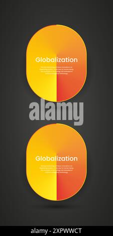 Two gradient yellow and red buttons vector template design for user interface-UI. 2 Vector buttons style in yellow corlor templates design Stock Vector