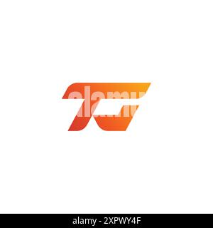 TG Logo Design Vector With Orange Color Stock Vector