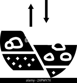 plate tectonics unsolved mystery glyph icon vector. plate tectonics ...