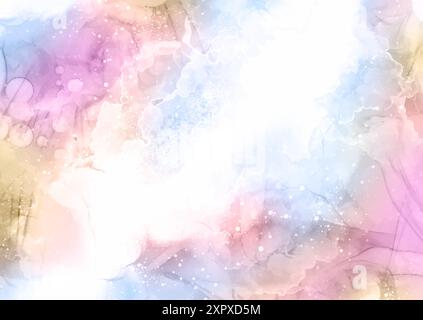 Pastel rainbow coloured hand painted watercolour background design Stock Vector