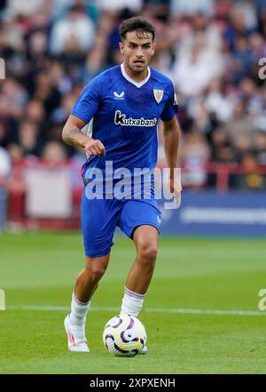 Walsall, UK. 7th Aug, 2024. Be-at Prados of Athletic Bilbao during the Pre Season Friendly match at the Bescot Stadium, Walsall. Picture credit should read: Andrew Yates/Sportimage Credit: Sportimage Ltd/Alamy Live News Stock Photo