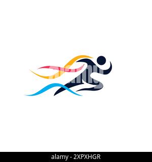 Running People Logo Vector. Run Icon Stock Vector