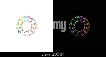 Modern and unique Dental flower logo design Stock Vector