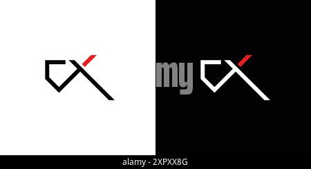 Modern and strong CX logo design Stock Vector