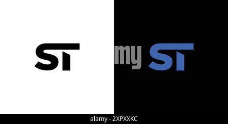 Modern and strong ST logo design Stock Vector