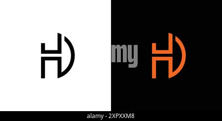 Modern and strong letter HD initials logo design Stock Vector