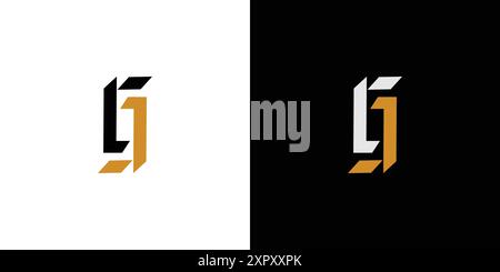 Modern and Unique letter GJ initials logo design Stock Vector