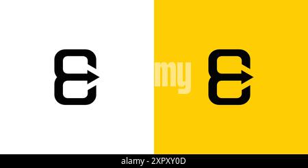 Simple and modern 8 arrow  logo design Stock Vector