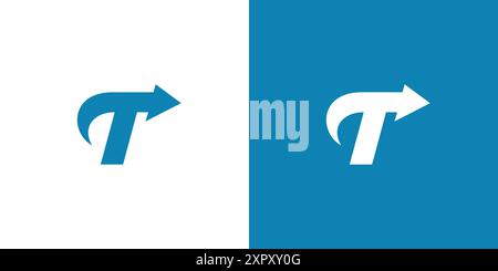 Simple and modern letter T arrow initials logo design Stock Vector