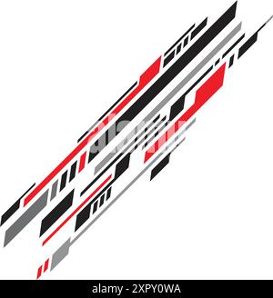 Sports stripes, car stickers black color. Racing decals Stock Vector