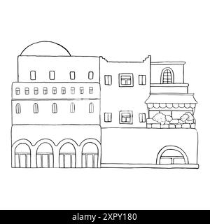 Traditional Arabic architecture old stone houses Stock Vector