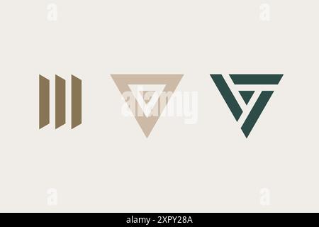 Modern triangle logo process design. Vector illustration Stock Vector