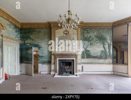 Ornate paintings on the wall. Priory Bay Hotel, Isle of Wight Stock Photo