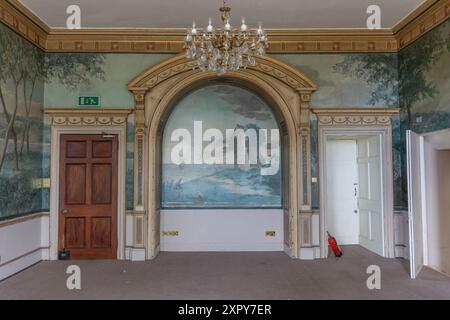 Ornate paintings on the wall. Priory Bay Hotel, Isle of Wight Stock Photo