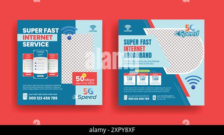 Layout Advertising Internet Speed Internet provider and Internet offer price social media posts, ads ...