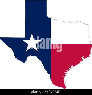 Flag of the US State of Texas and map Stock Vector Image & Art - Alamy