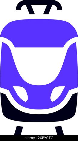 Tramway transport flat icon, front view Stock Vector