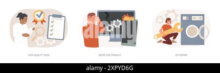 Product quality isolated concept vector illustration set. Stock Vector