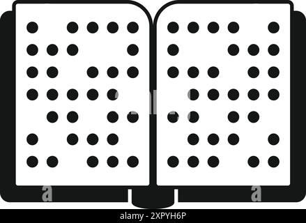 Open book displaying braille language, offering an inclusive learning opportunity for visually impaired individuals Stock Vector