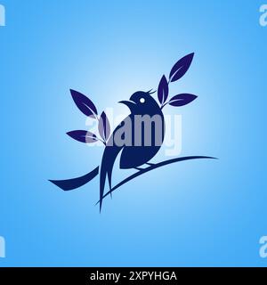 An elegant Blue colored wild vector bird Logo design Stock Vector