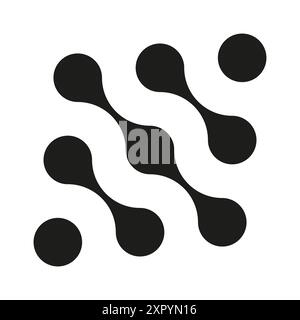 Abstract circular shapes. Black and white. Fluid connections. Vector illustration. Stock Vector