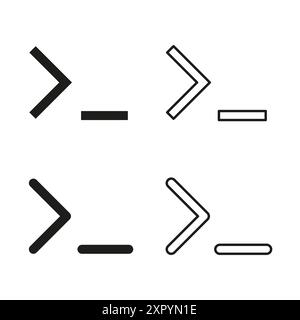 Arrow Symbols and Hyphens. Minimalist Vector Icons. Modern Simple Design. Directional Indicators. Stock Vector