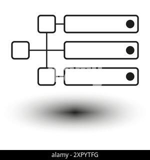 Flowchart icon design. Vector process diagram. Black and white. Organizational structure. Stock Vector