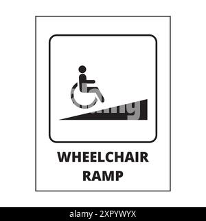 Wheelchair ramp banner on a white background Stock Vector
