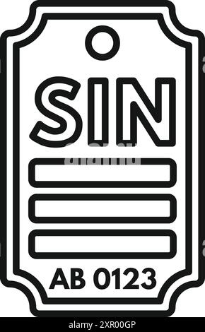 Sin tag showing immoral act or offense, representing the concept of breaking religious or moral rules Stock Vector
