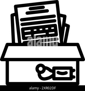 documentary evidence crime line icon vector. documentary evidence crime