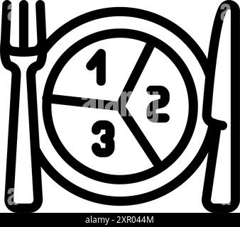 portion control obesity overweight line icon vector illustration Stock ...