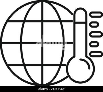 Earth temperature rising icon. The problem of global warming Stock ...