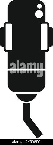 Icon of a smartphone being used as a barcode scanner, ideal for retail and technology related designs Stock Vector