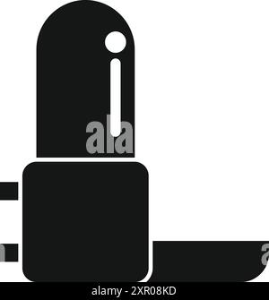 Electronic cigarette mod with clearomizer for vaping e liquid, simple black glyph icon Stock Vector